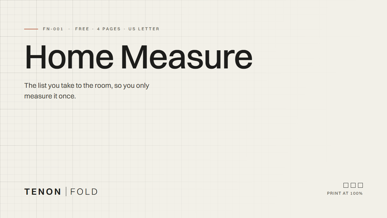 Home Measure cover, a printable field checklist on paper stock.