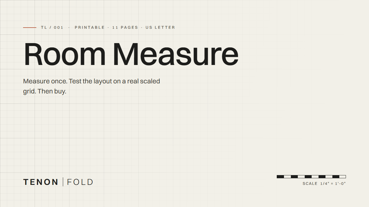 Room Measure cover, a quarter inch to the foot drafting grid on paper stock.
